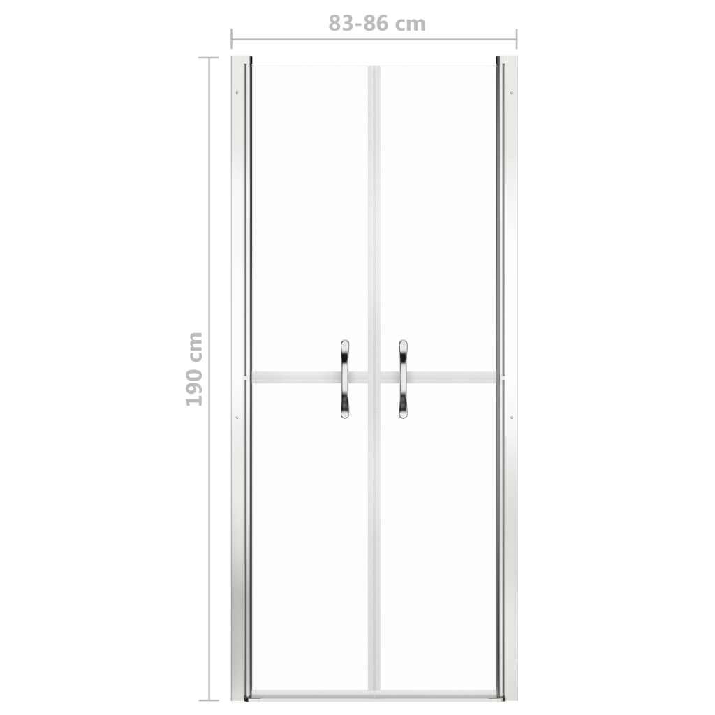 brusedør 86x190 cm klart sikkerhedsglas