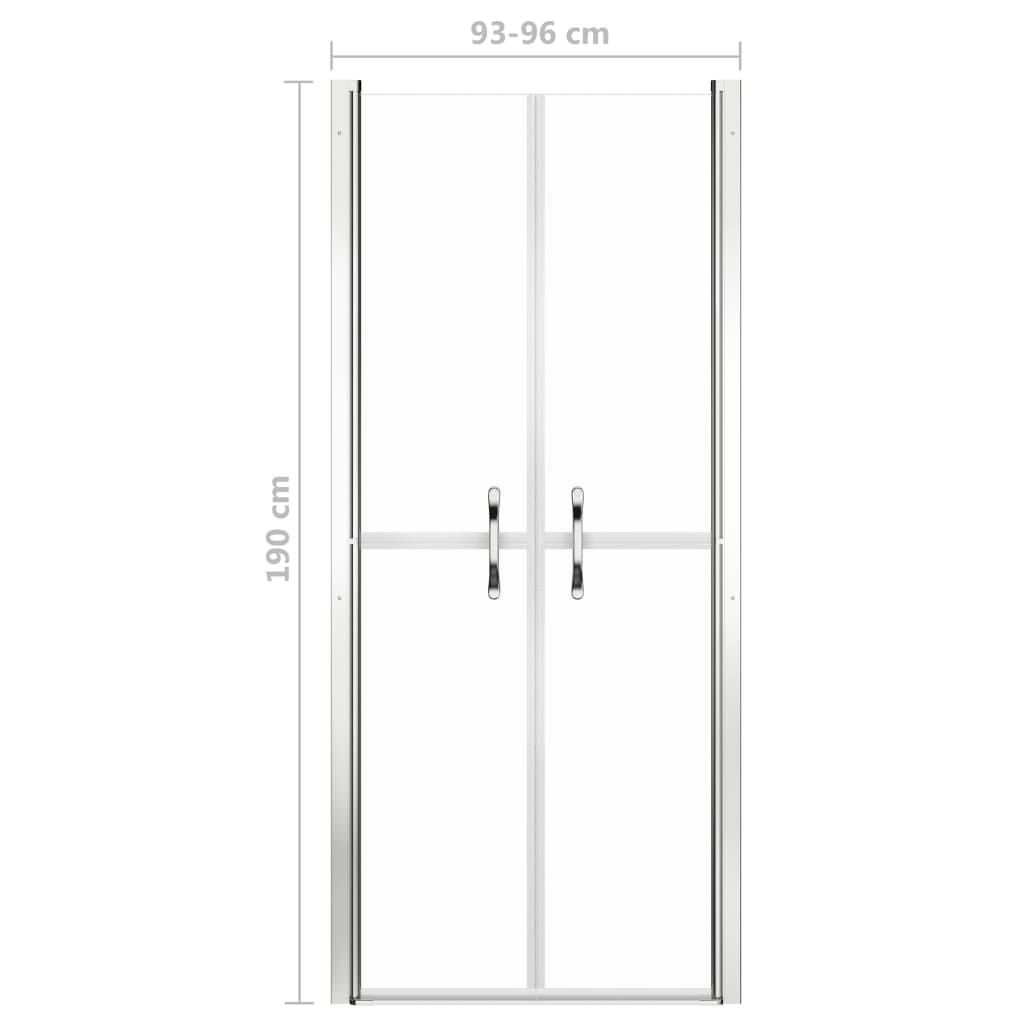 brusedør 96x190 cm klart sikkerhedsglas