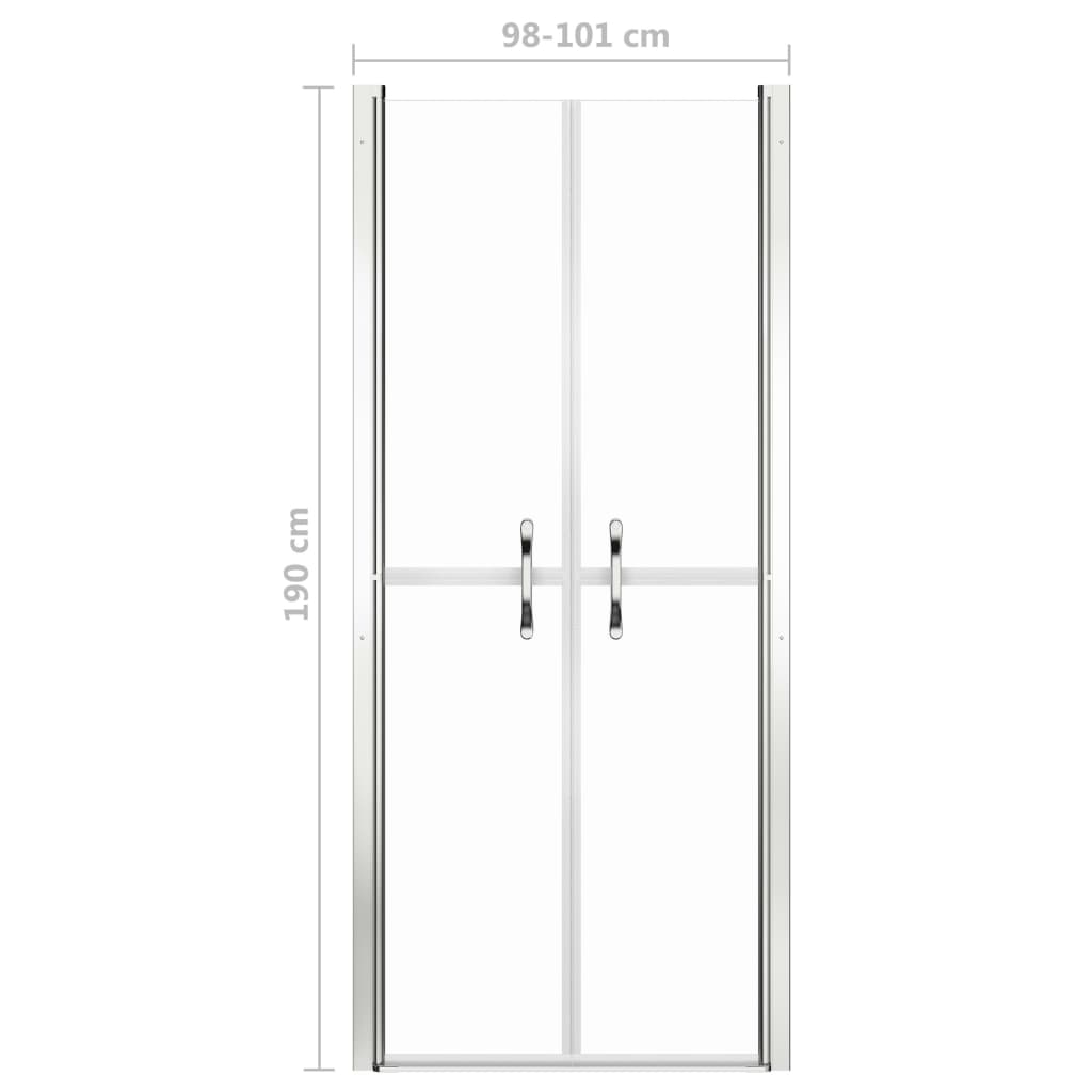 brusedør 101x190 cm klart sikkerhedsglas