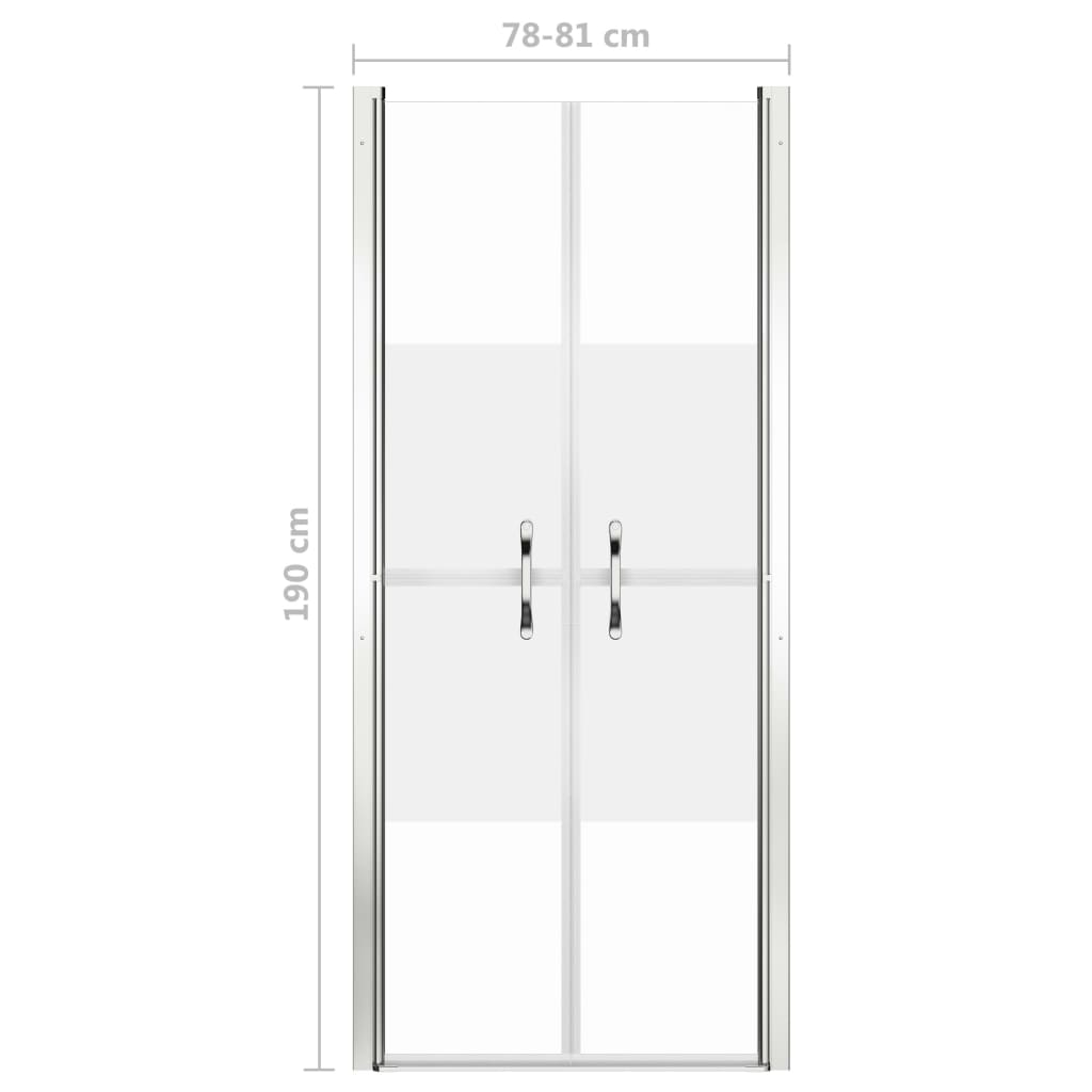 brusedør 81x190 cm delvist matteret sikkerhedsglas