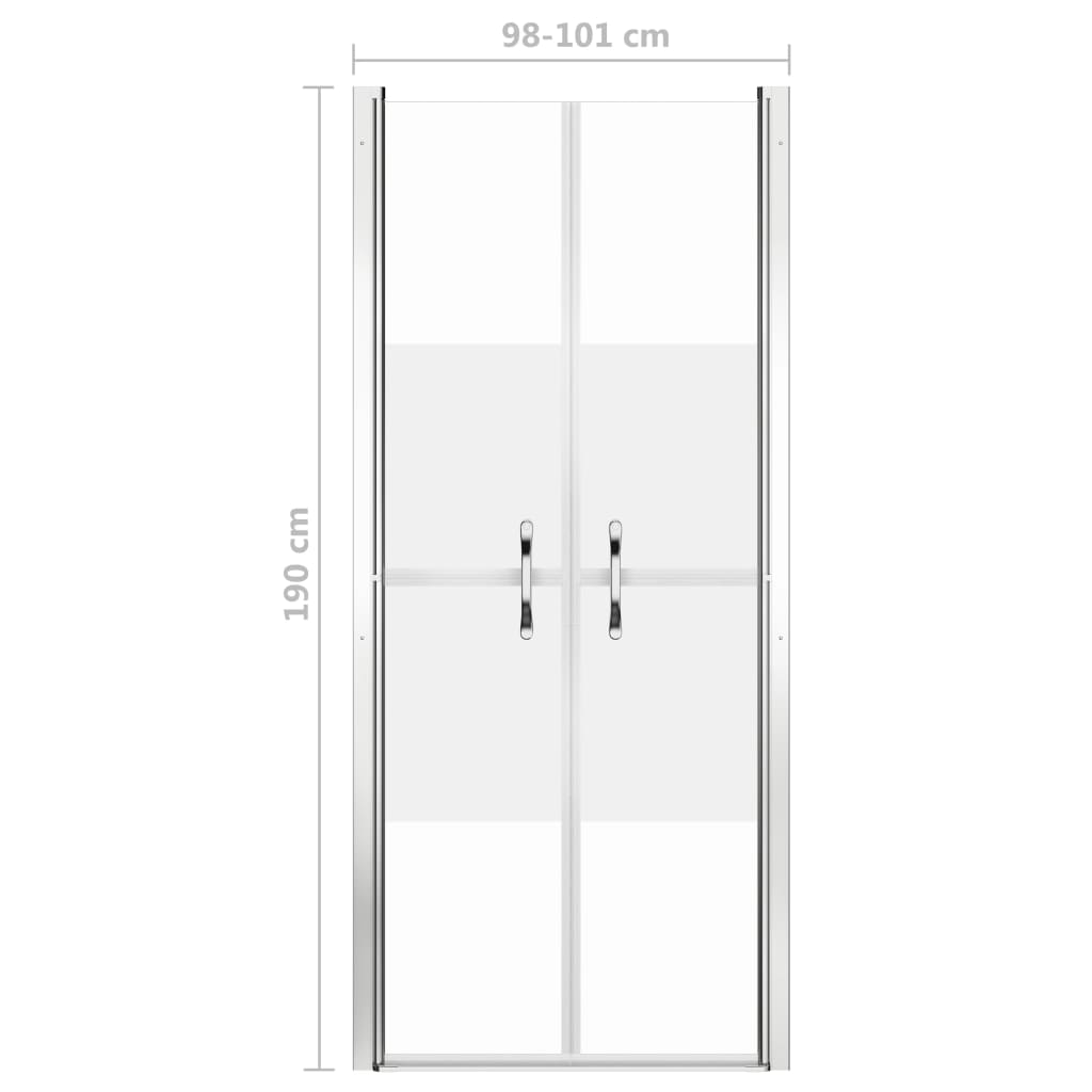 brusedør 101x190 cm delvist matteret sikkerhedsglas