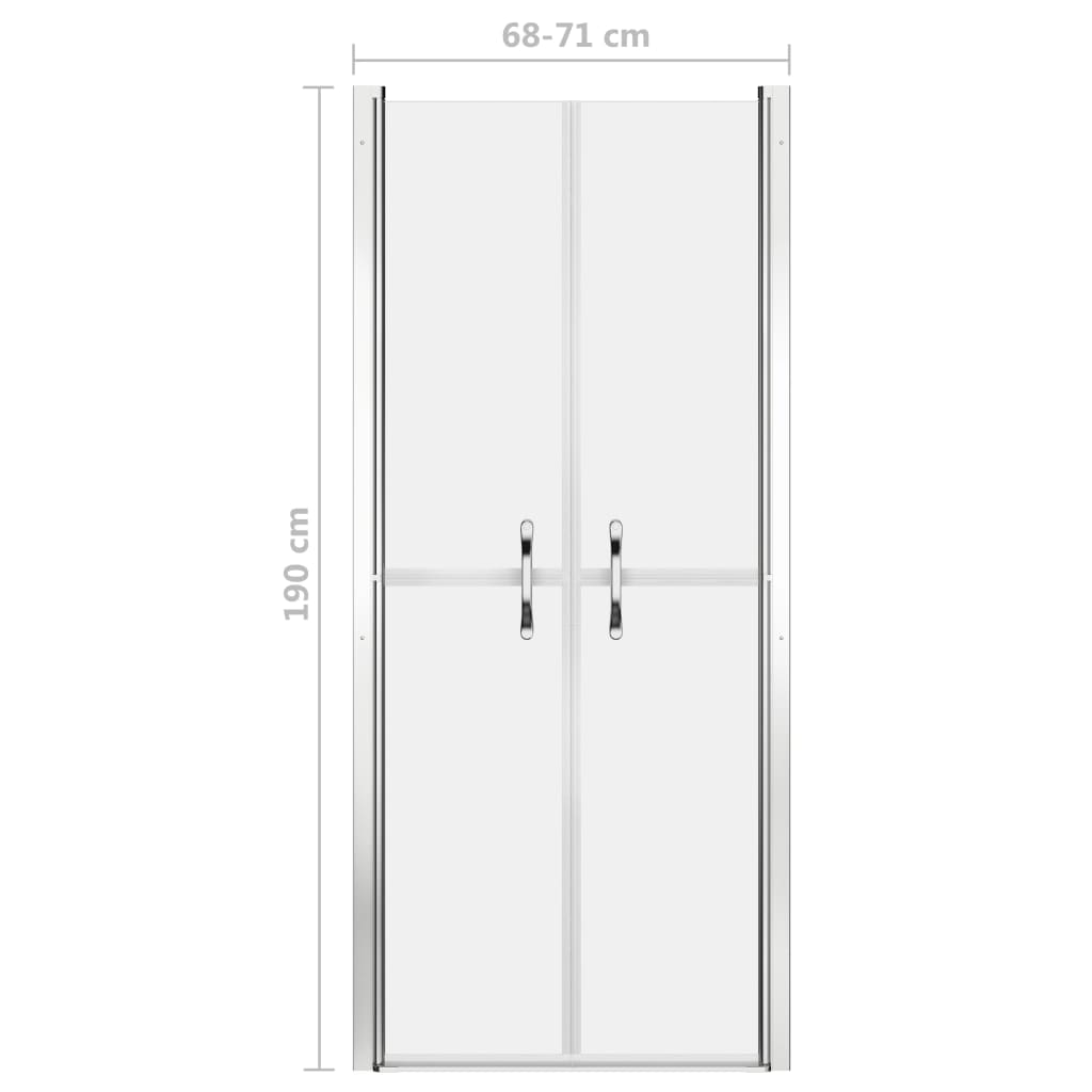 brusedør 71x190 cm matteret sikkerhedsglas