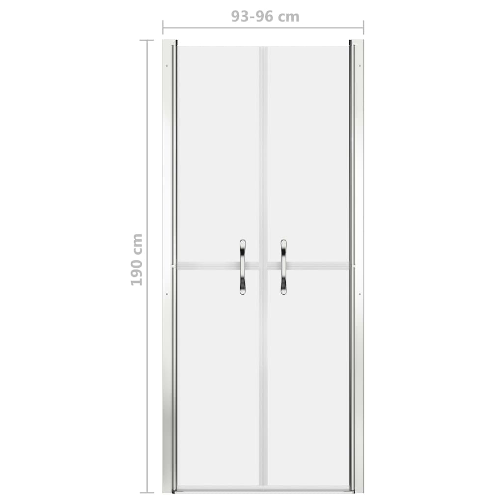 brusedør 96x190 cm matteret sikkerhedsglas