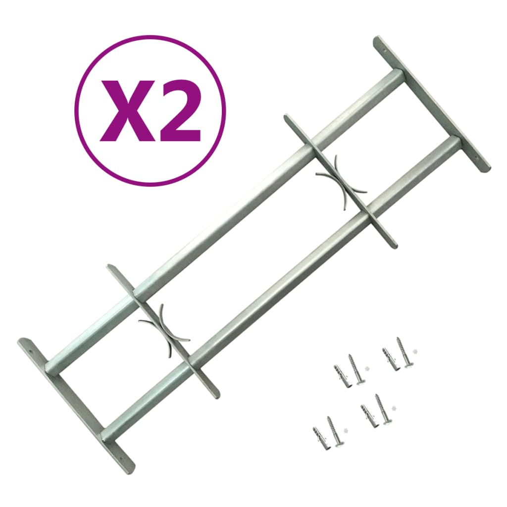 justérbart sikkerhedsgitter til vinduer 2 stk. 700-1050 mm