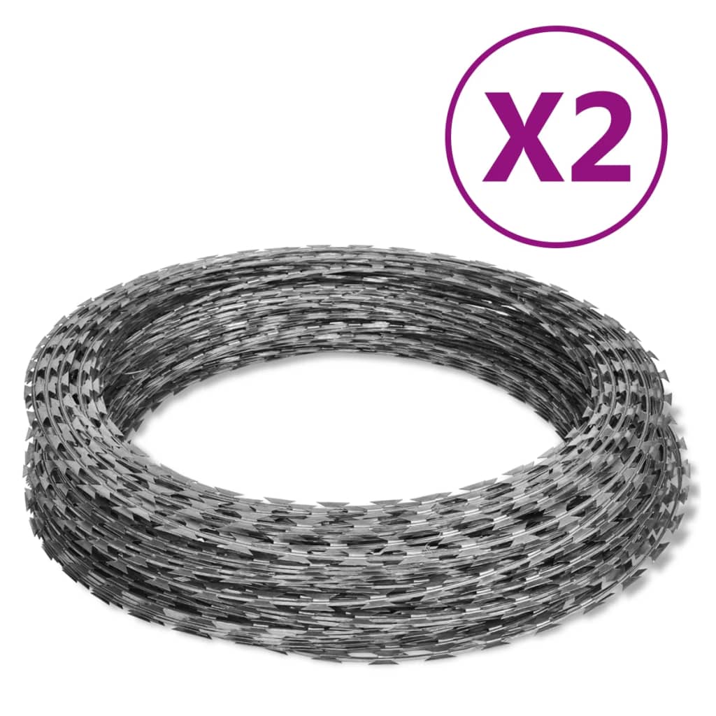pigtråde 2 stk. 60 m spiralformet galvaniseret stål
