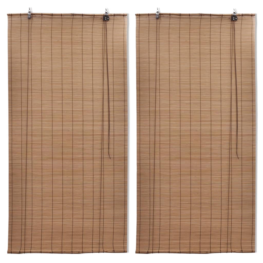 rullegardiner 2 stk. 80 x 160 cm bambus brun