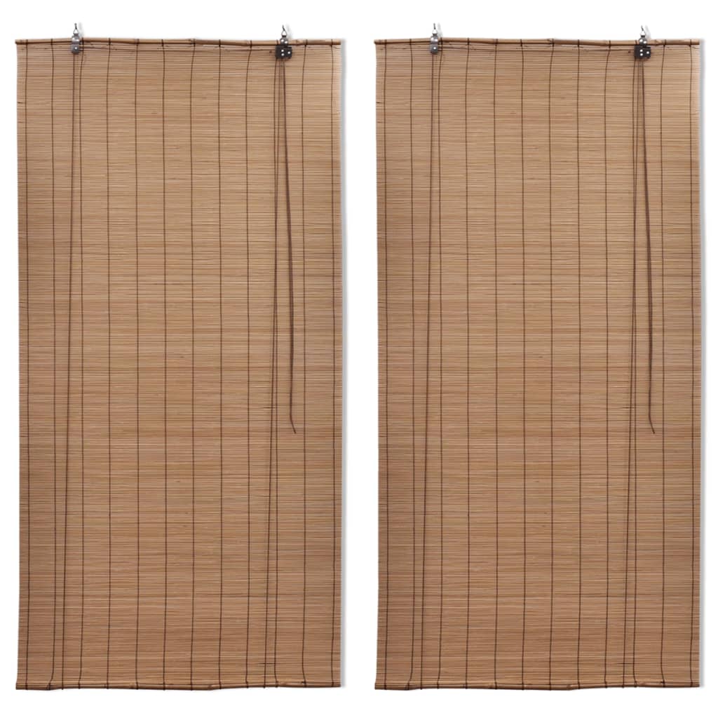 rullegardiner 2 stk. 120x220 cm bambus brun