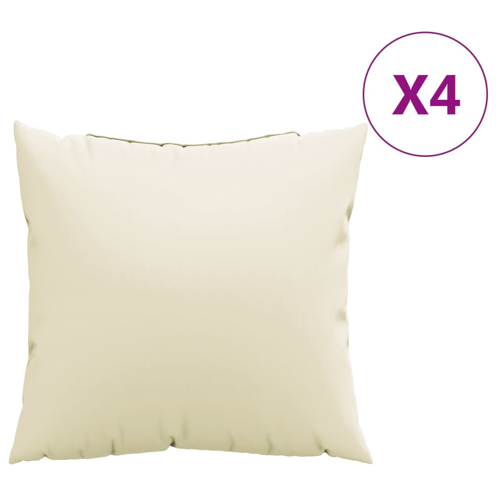 pyntepuder 4 stk. 50x50 cm stof cremefarvet
