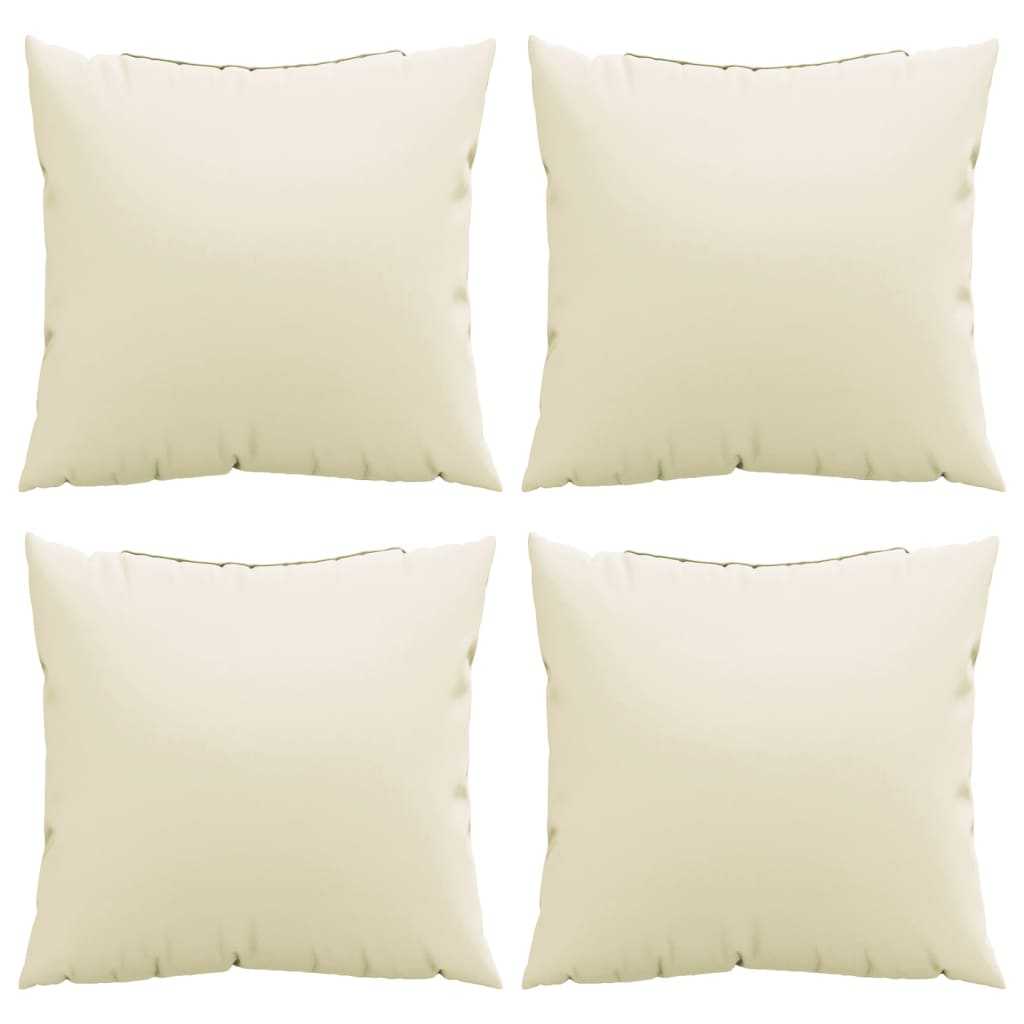 pyntepuder 4 stk. 50x50 cm stof cremefarvet