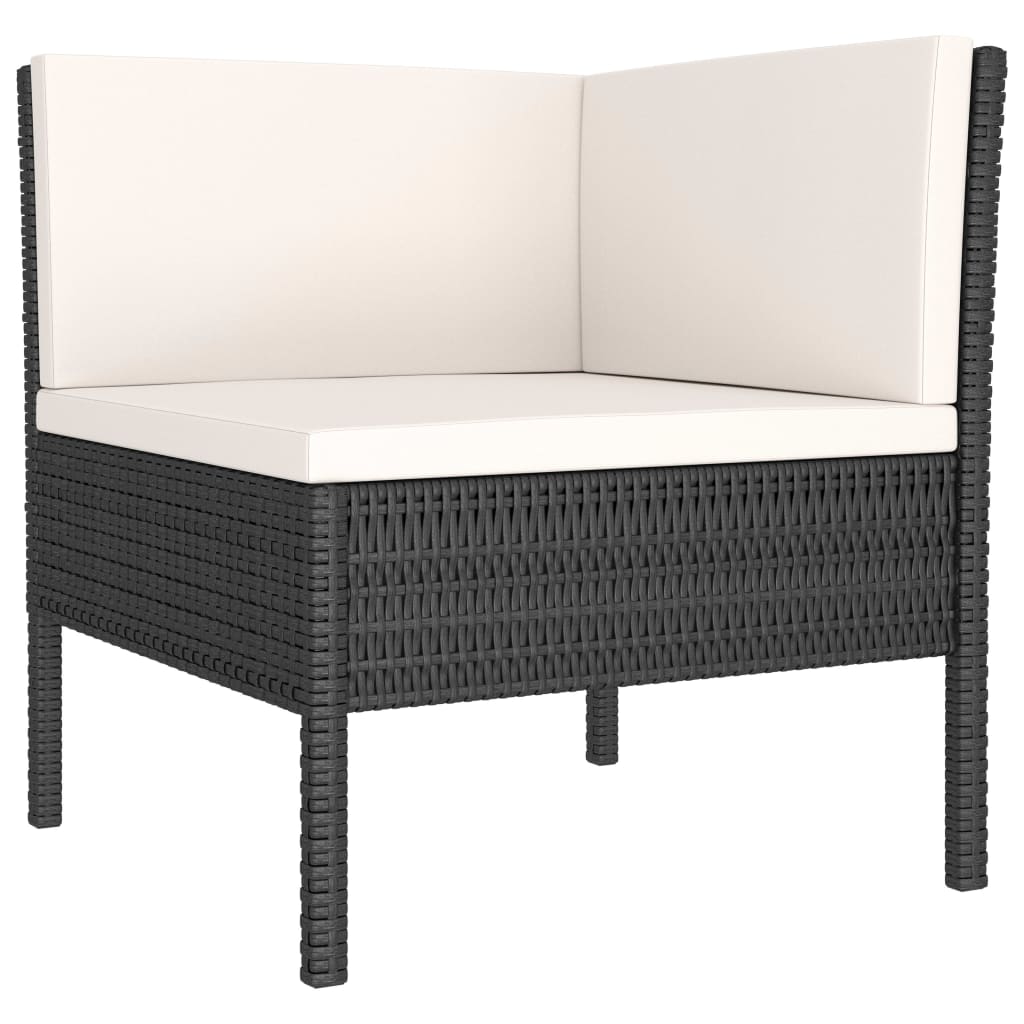 loungesæt til haven 9 dele med hynder polyrattan sort