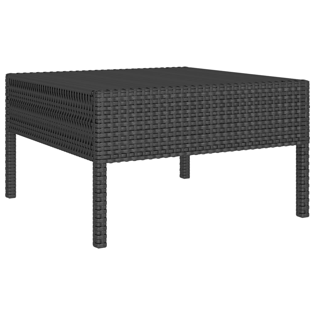 loungesæt til haven 9 dele med hynder polyrattan sort