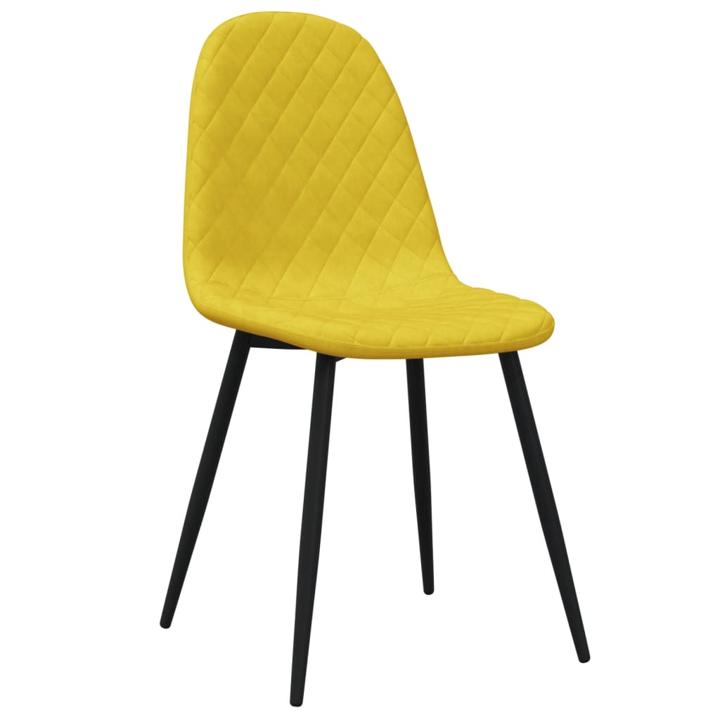 spisebordsstole 4 stk. velour sennepsgul
