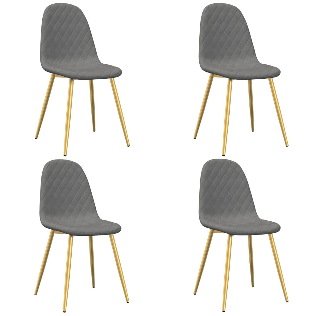 spisebordsstole 4 stk. velour lysegrå