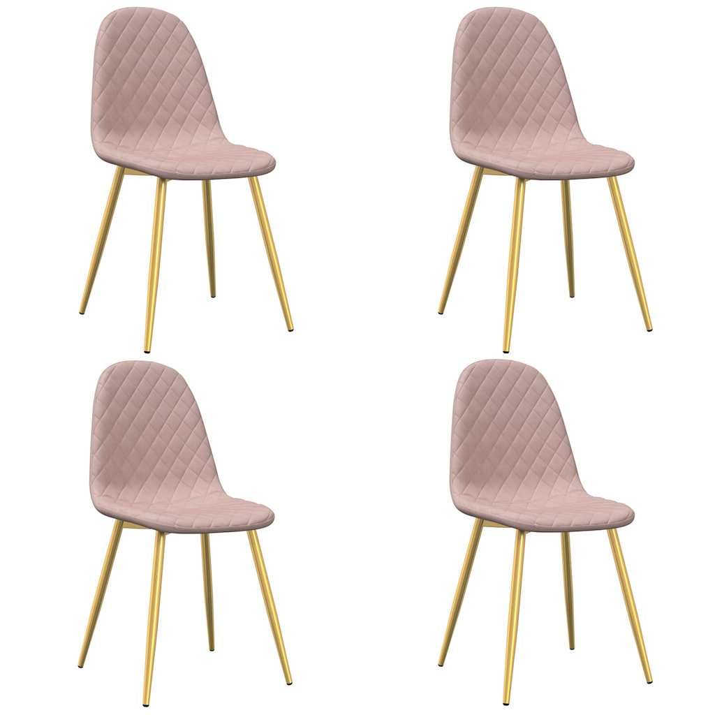 spisebordsstole 4 stk. velour lyserød