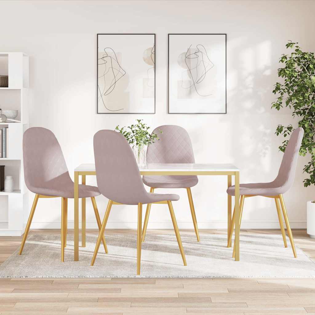 spisebordsstole 4 stk. velour lyserød
