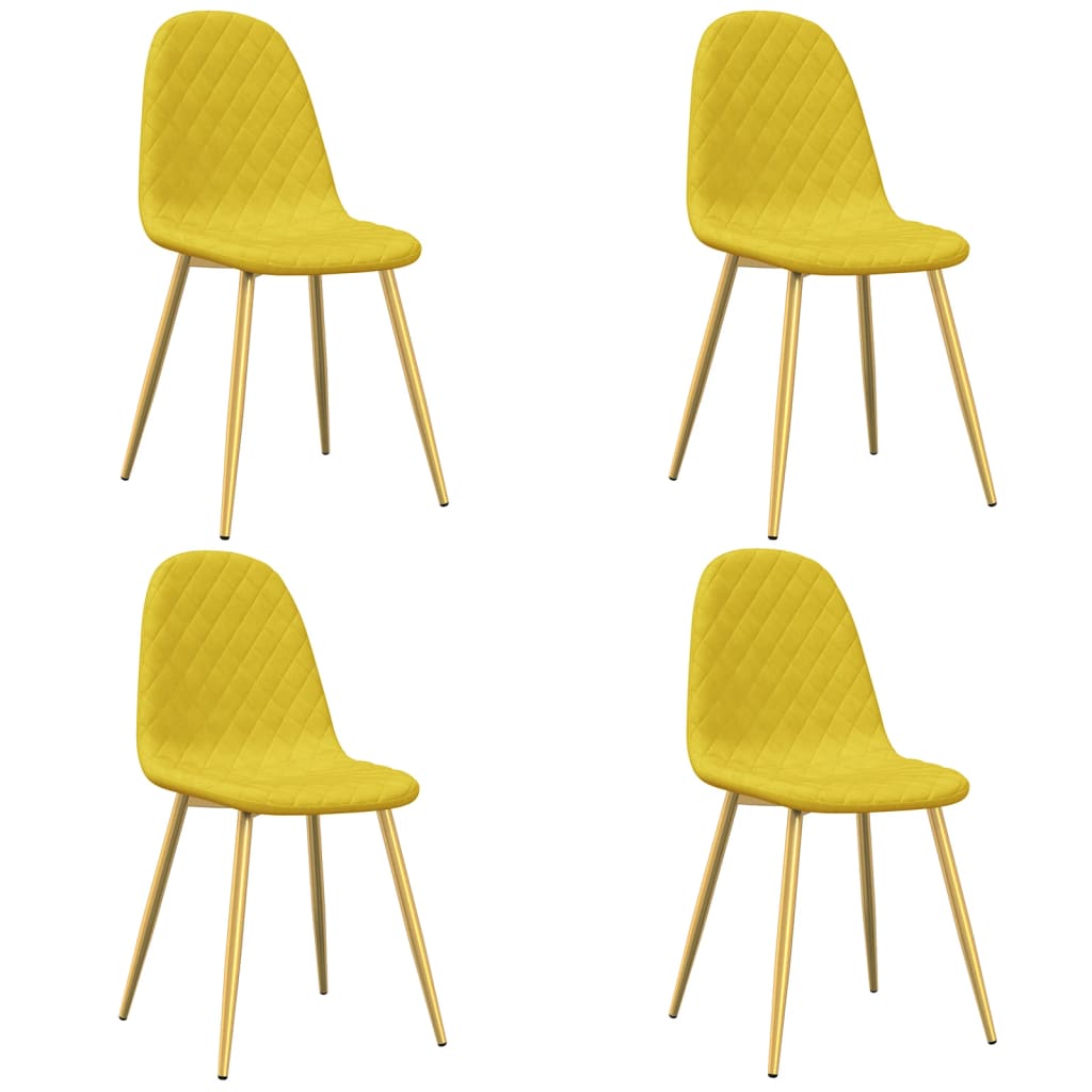 spisebordsstole 4 stk. velour sennepsgul