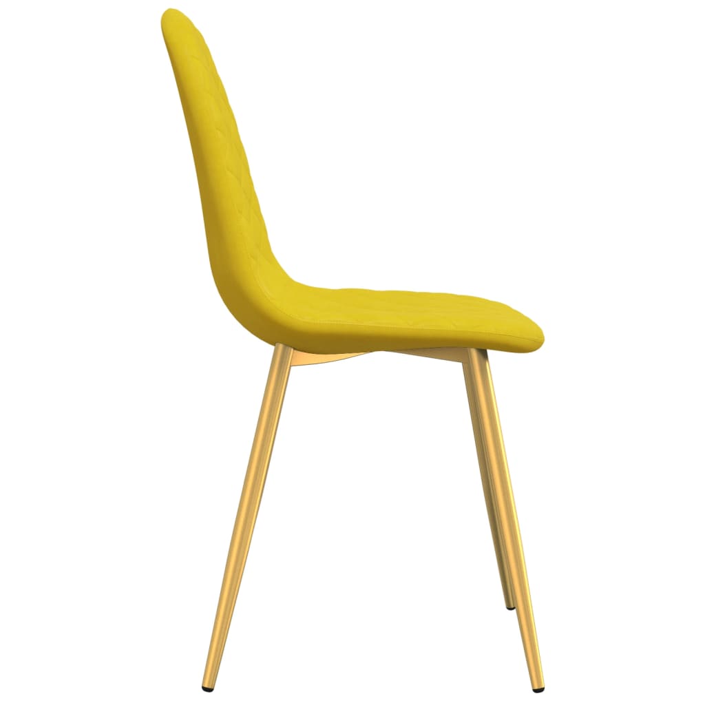 spisebordsstole 4 stk. velour sennepsgul