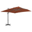 fritstående haveparasol med aluminiumsstang terrakotta 400x300 cm