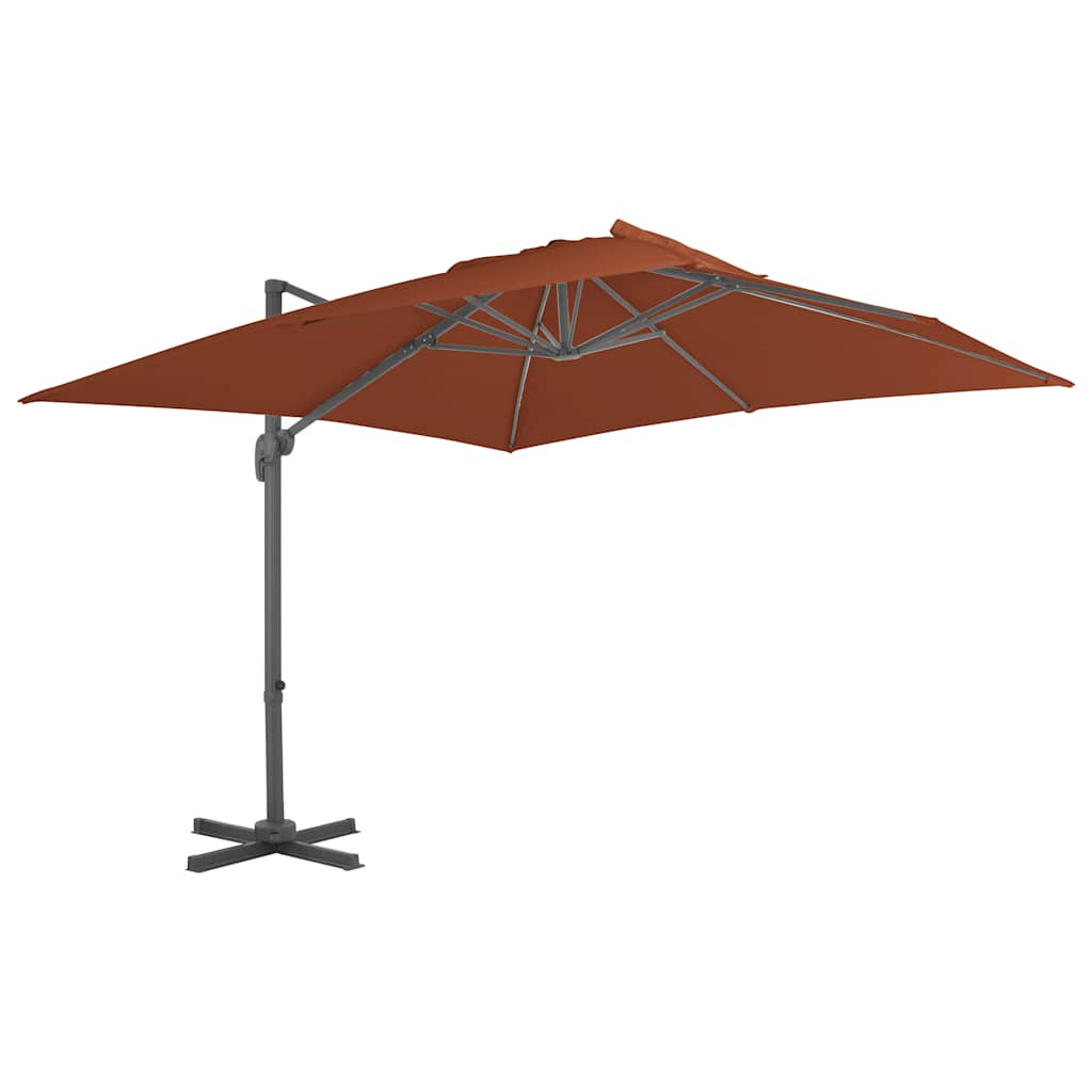 fritstående haveparasol med aluminiumsstang terrakotta 400x300 cm