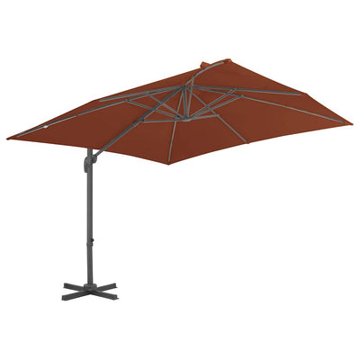 fritstående haveparasol med aluminiumsstang terrakotta 400x300 cm