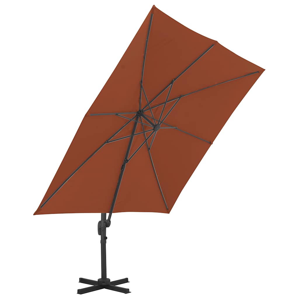 fritstående haveparasol med aluminiumsstang terrakotta 400x300 cm