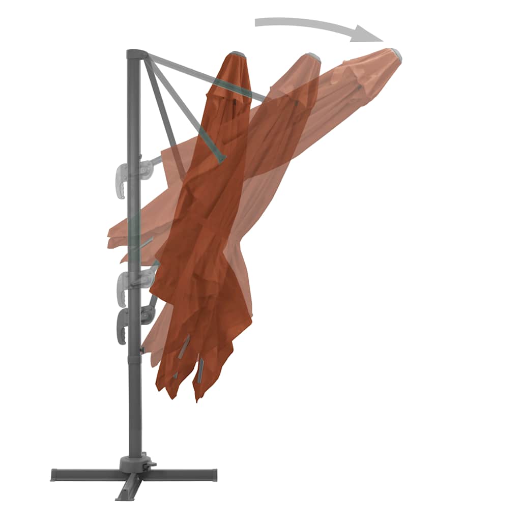 fritstående haveparasol med aluminiumsstang terrakotta 400x300 cm