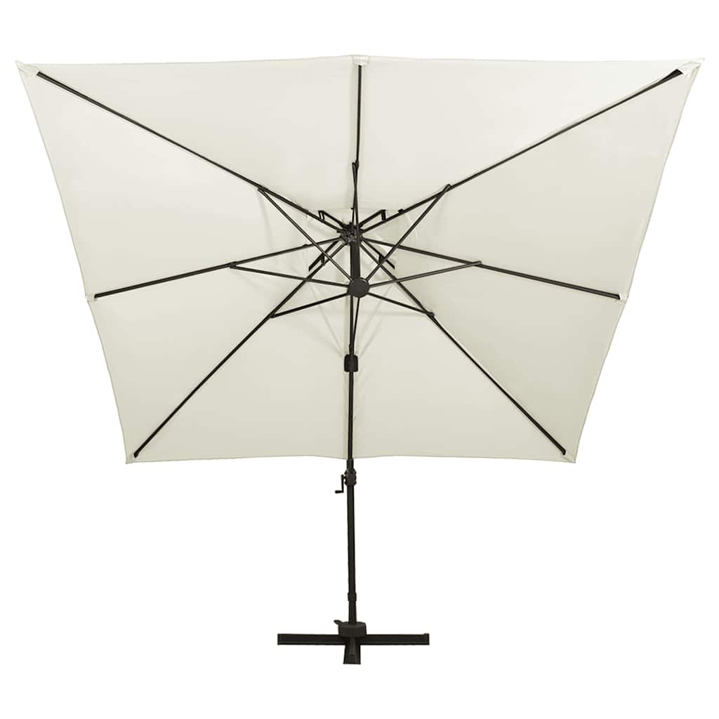 fritstående haveparasol med dobbelt top 300x300 cm sand