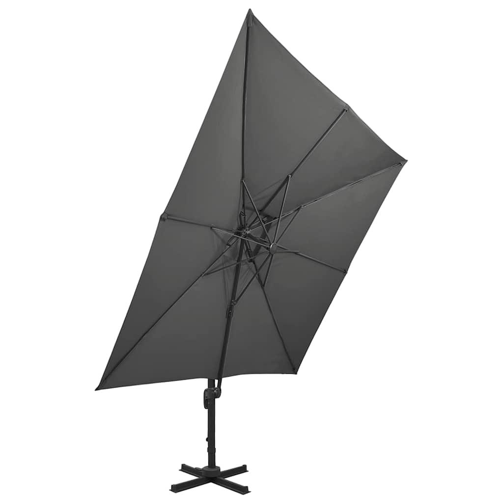 hængeparasol med dobbelt top 300x300 cm antracitgrå