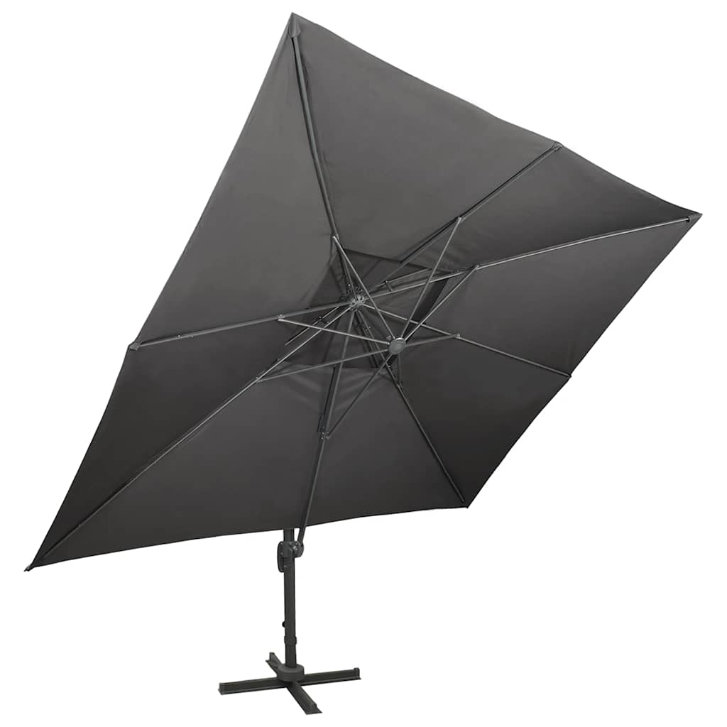 fritstående haveparasol med dobbelt top antracit 400x300 cm