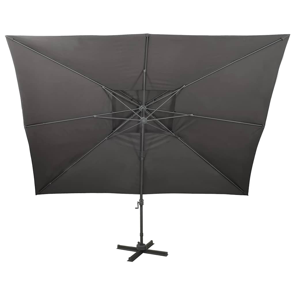 fritstående haveparasol med dobbelt top antracit 400x300 cm