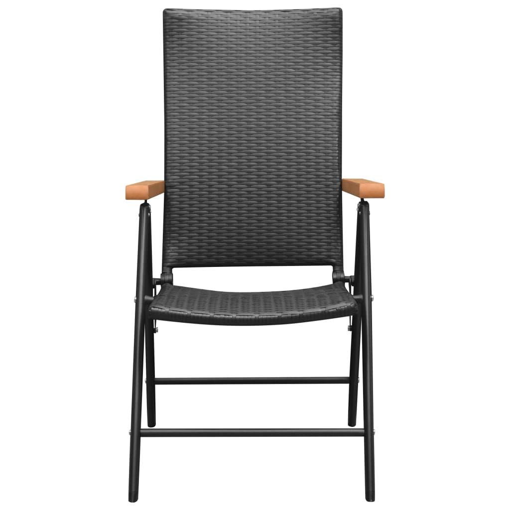 Klapstole 4 stk. Polyrattan Sort
