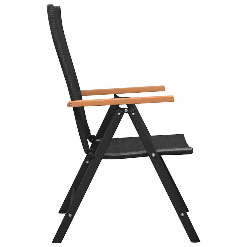 Klapstole 4 stk. Polyrattan Sort