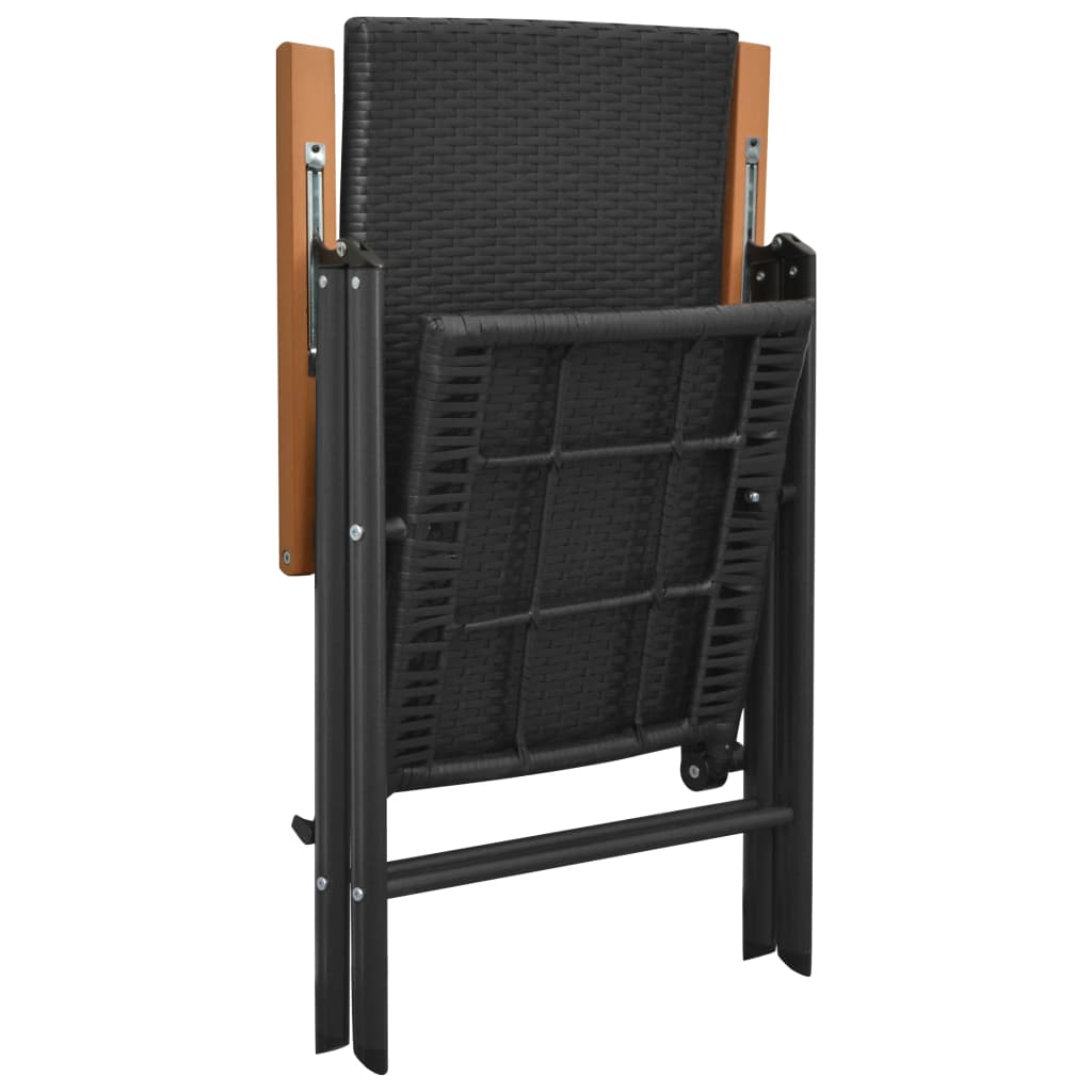 Klapstole 4 stk. Polyrattan Sort