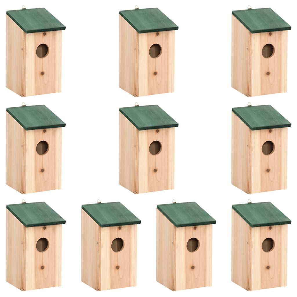 fuglehuse 10 stk. 12x12x22 cm massivt fyrretræ