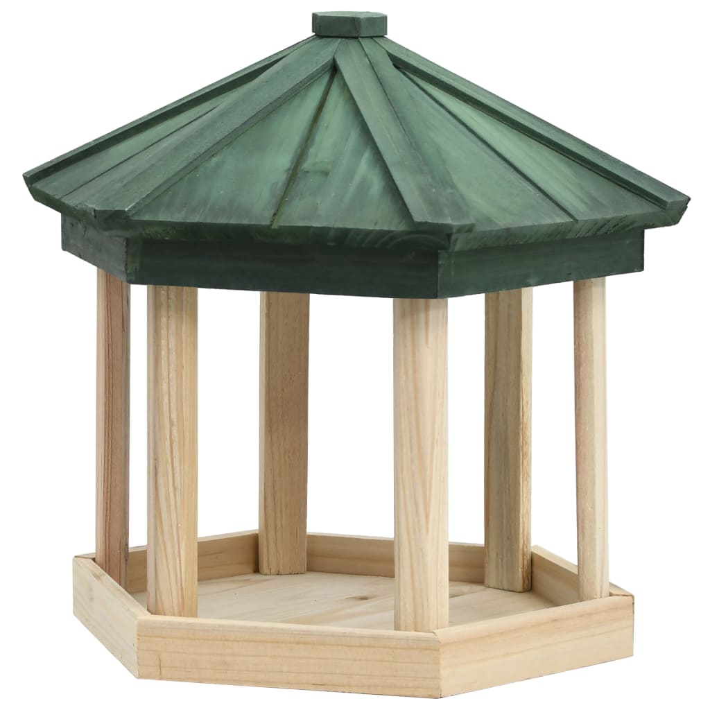 fuglefoderhus 33x30 cm ottekantet massivt fyrretræ