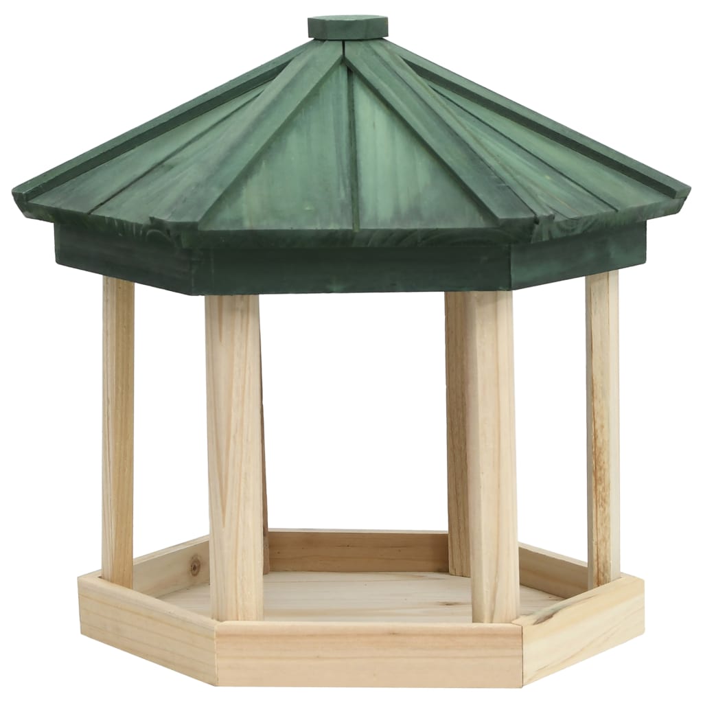 fuglefoderhus 33x30 cm ottekantet massivt fyrretræ