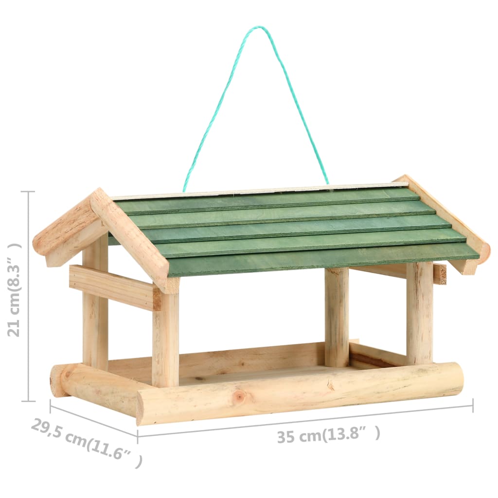 foderhus til fugle 35x29,5x21 cm massivt træ