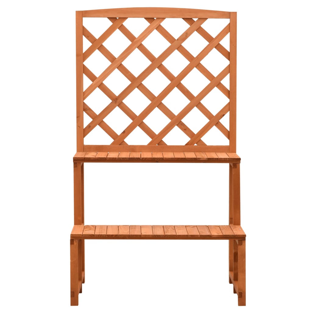 plantestativ med espalier 70x42x120 cm massivt fyrretræ orange