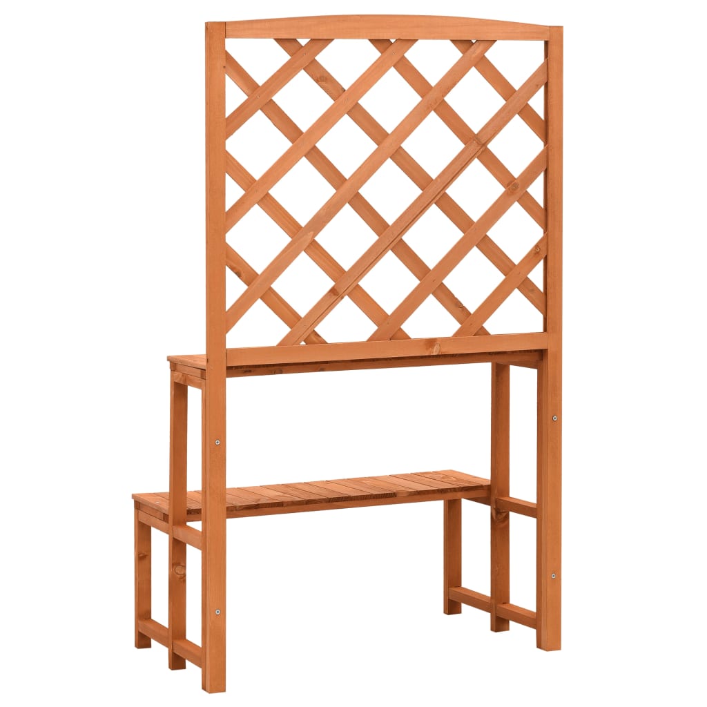 plantestativ med espalier 70x42x120 cm massivt fyrretræ orange