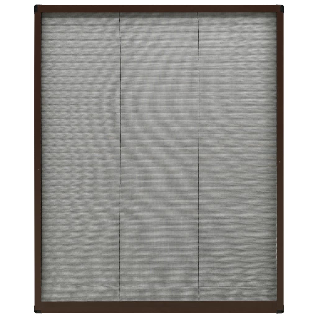 plisseret insektnet til vinduer aluminium 80x100 cm brun