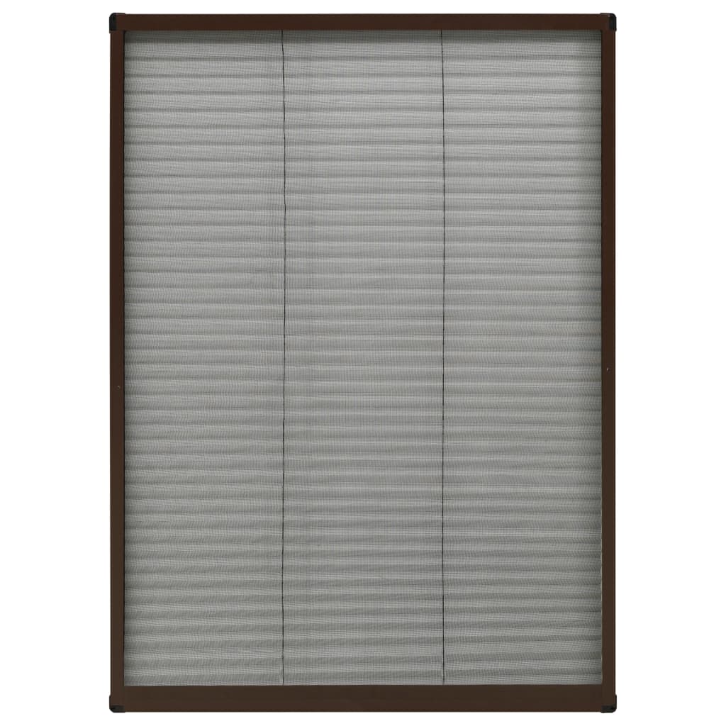 plisseret insektnet til vinduer 80x120 cm aluminium brun