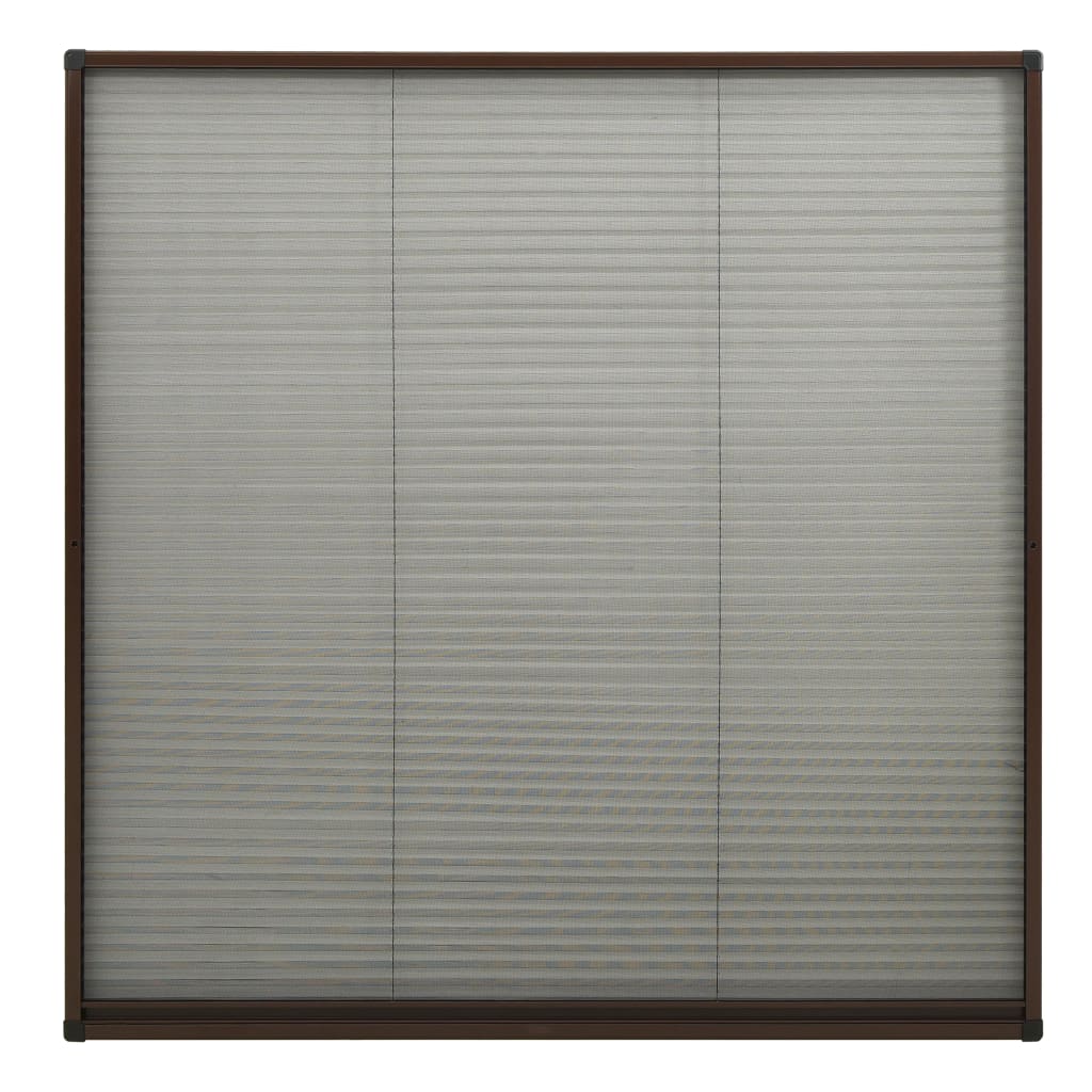 plisseret insektnet til vinduer aluminium 120x120 cm brun