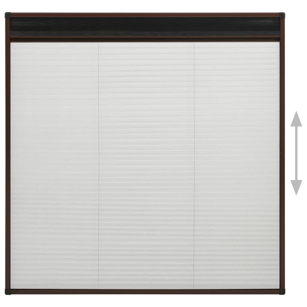 plisseret insektnet til vinduer aluminium 120x120 cm brun