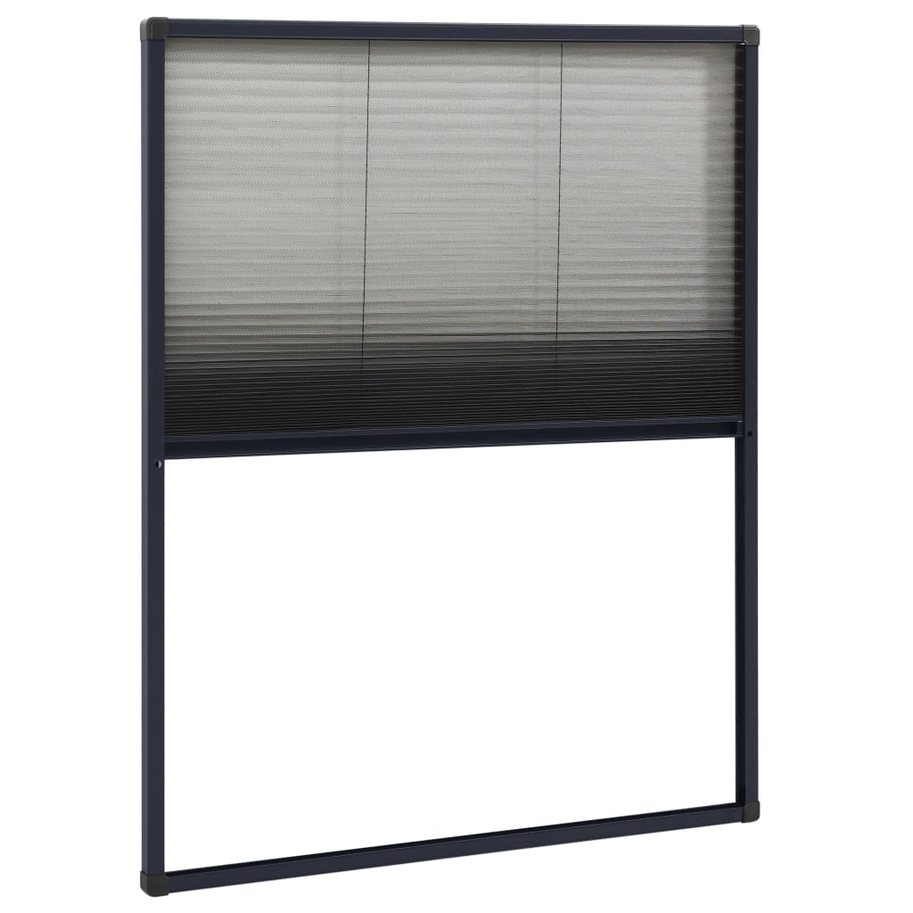 plisseret insektnet til vinduer 60x80 cm aluminium antracitgrå