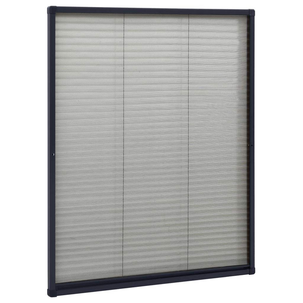 plisseret insektnet til vinduer 60x80 cm aluminium antracitgrå