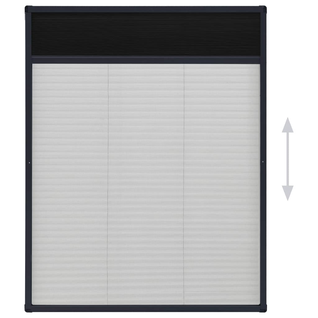 plisseret insektnet til vinduer 60x80 cm aluminium antracitgrå