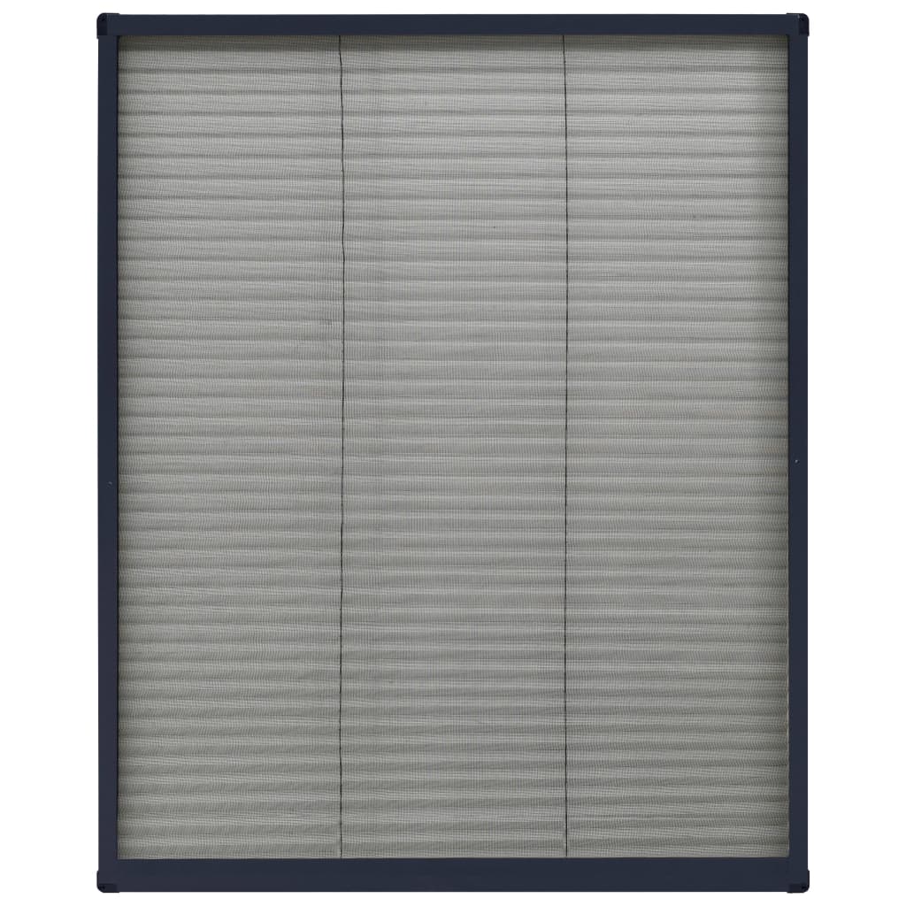 plisseret insektnet til vinduer 60x80 cm aluminium antracitgrå
