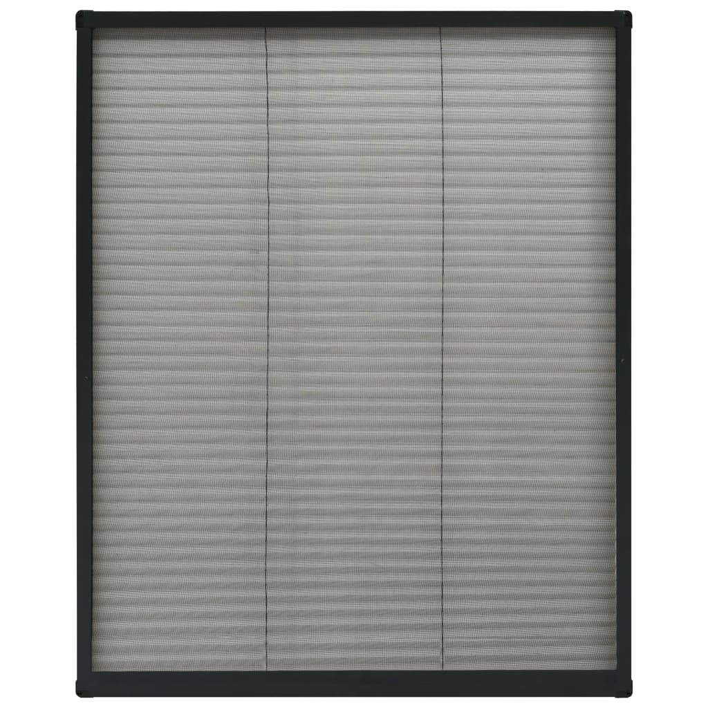 plisseret insektnet til vinduer 80x100 cm aluminium antracitgrå