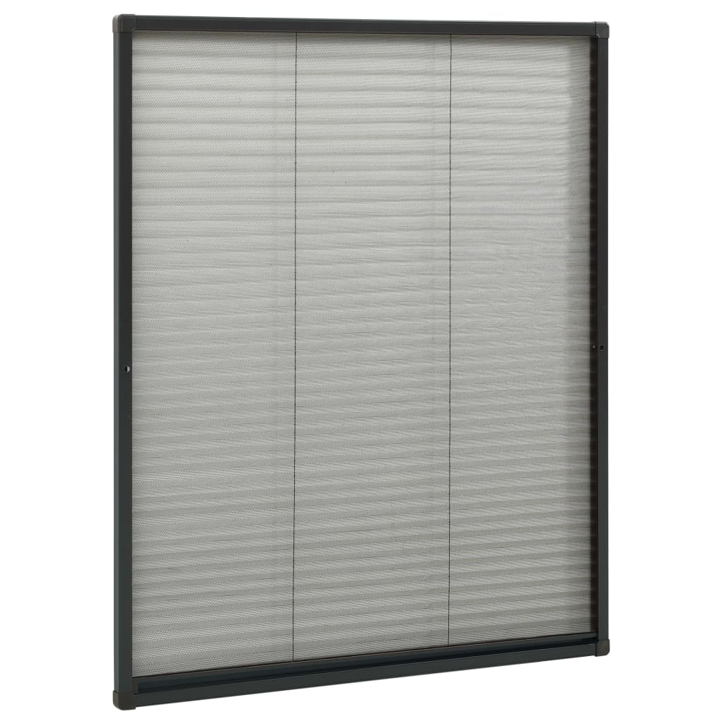 plisseret insektnet til vinduer 80x100 cm aluminium antracitgrå