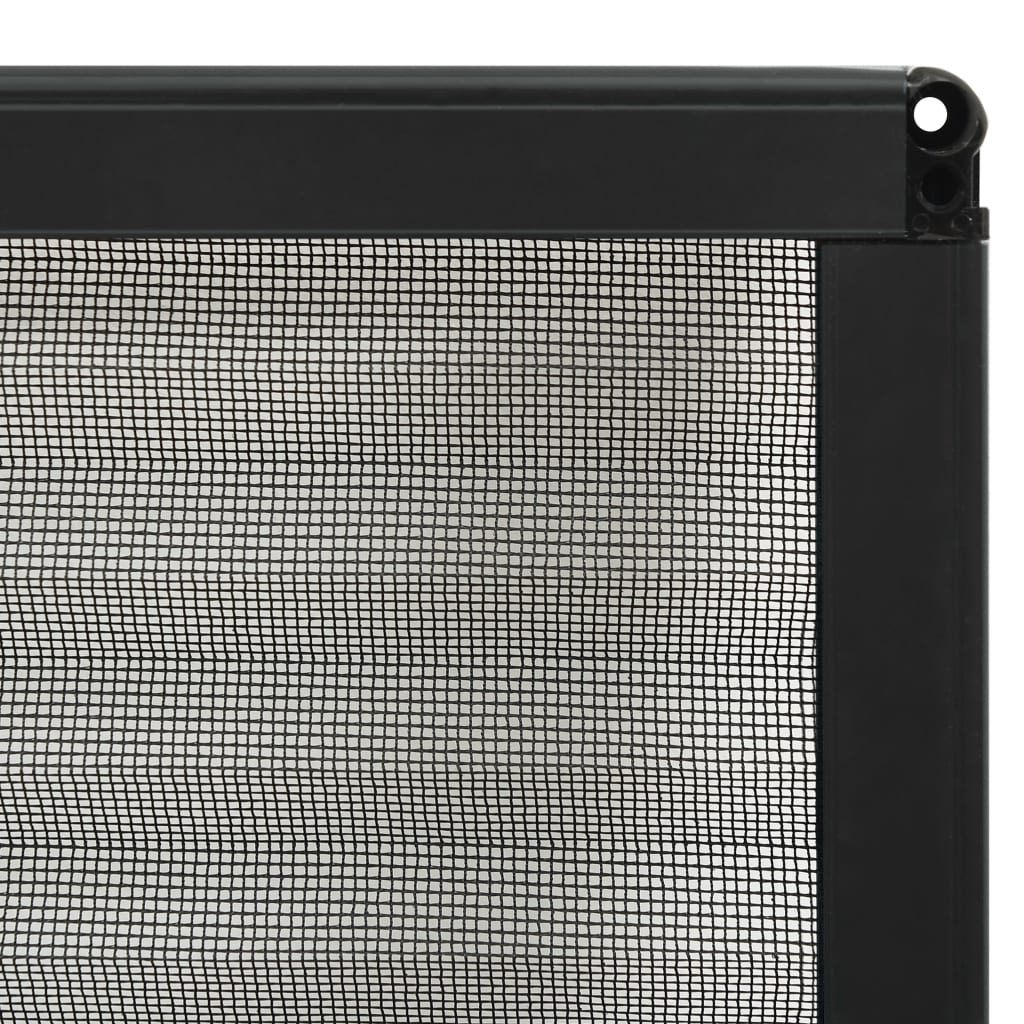plisseret insektnet til vinduer 80x100 cm aluminium antracitgrå